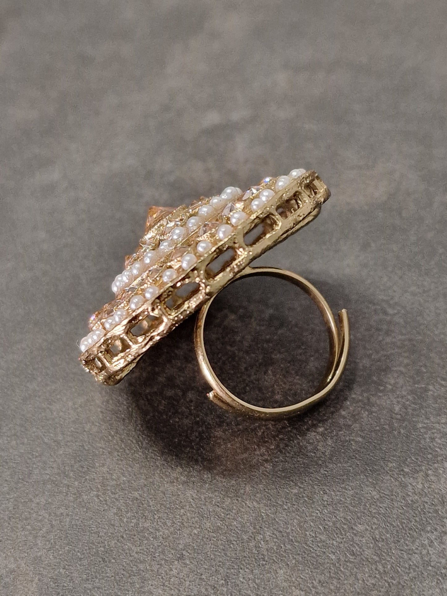 Polki Stone Ring - Available in various colours