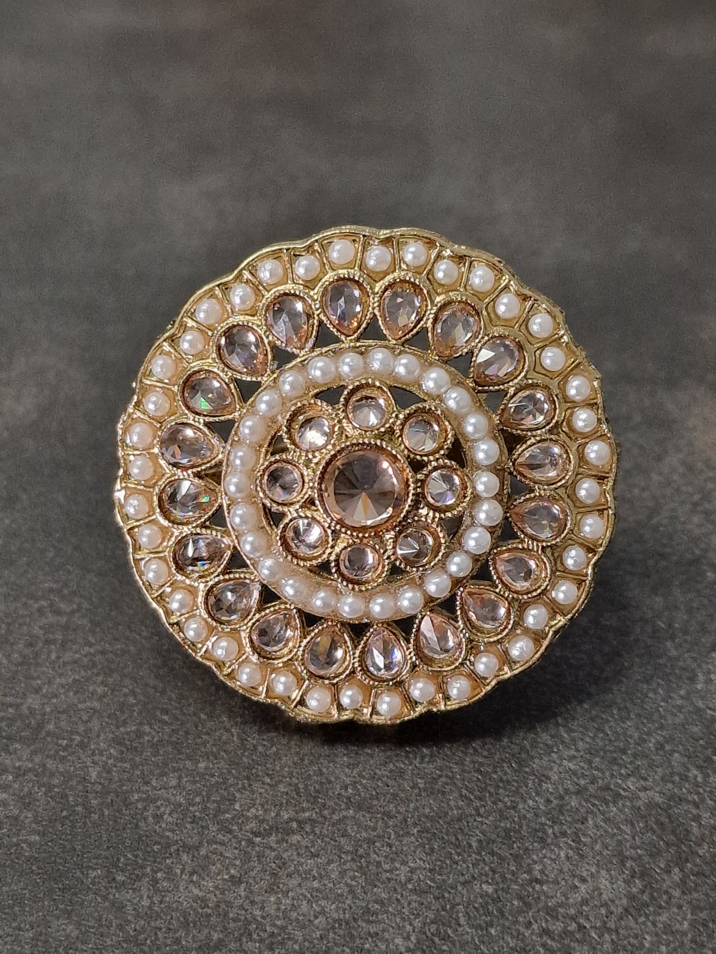 Polki Stone Ring - Available in various colours