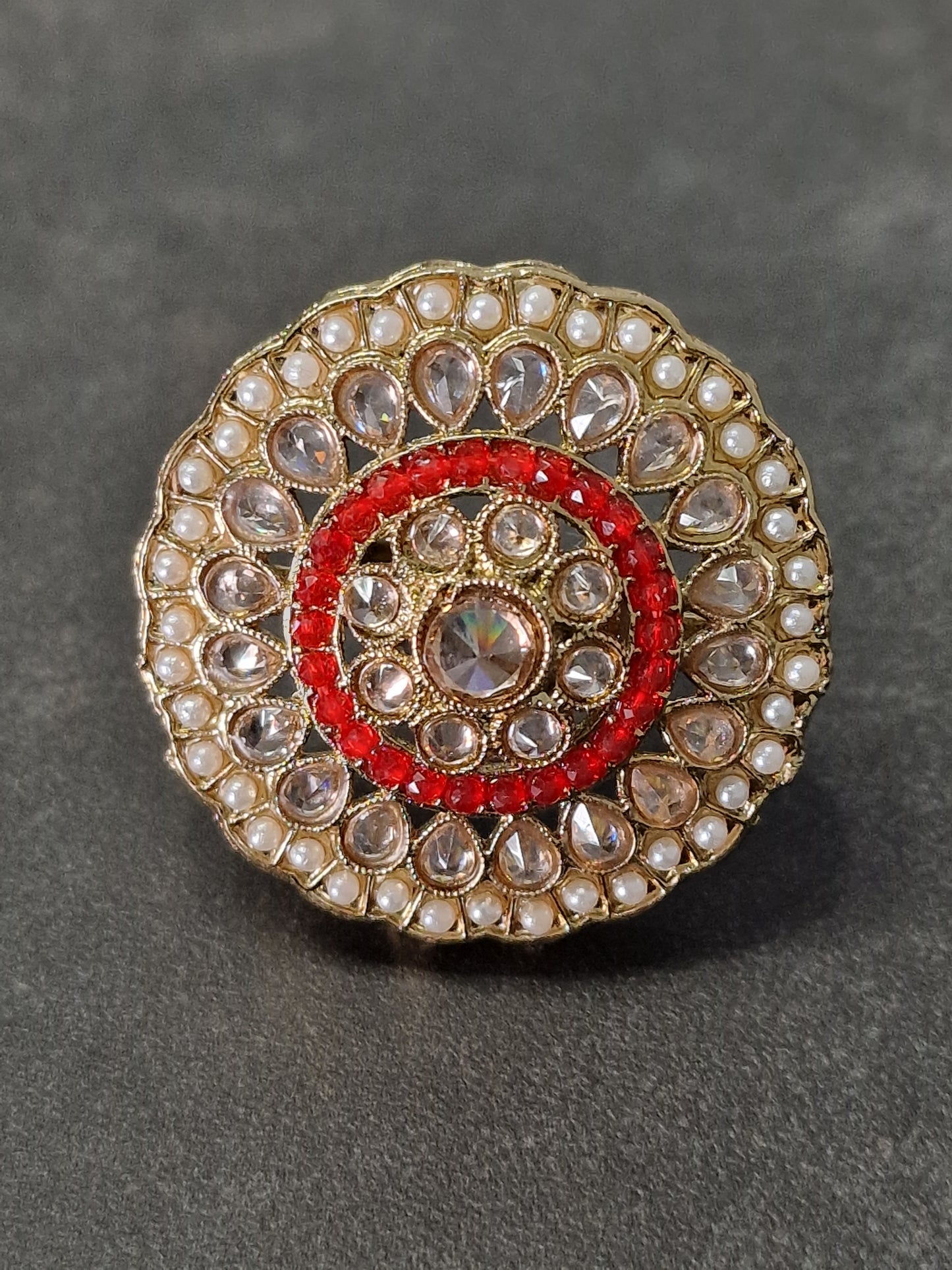 Polki Stone Ring - Available in various colours