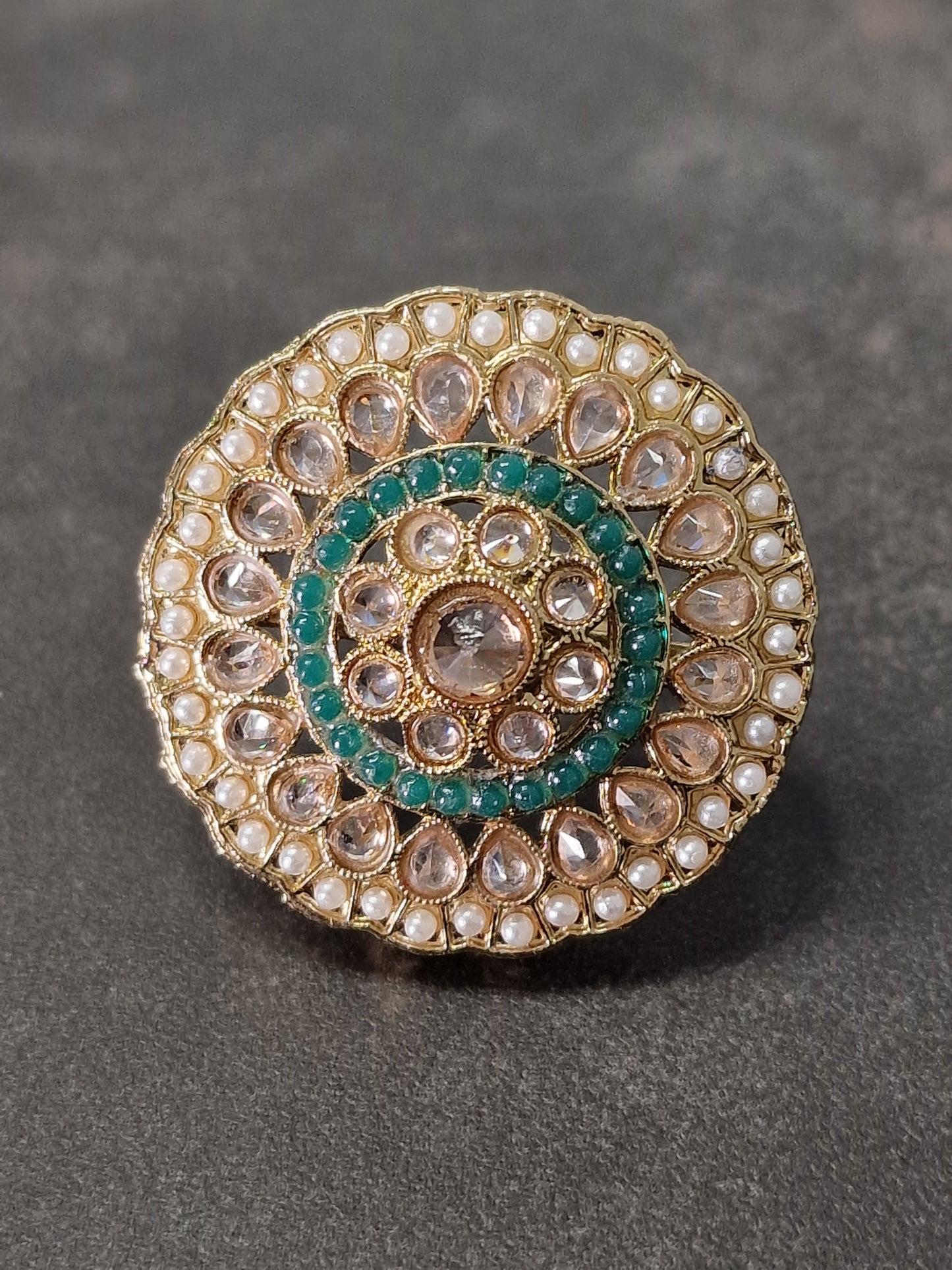 Polki Stone Ring - Available in various colours