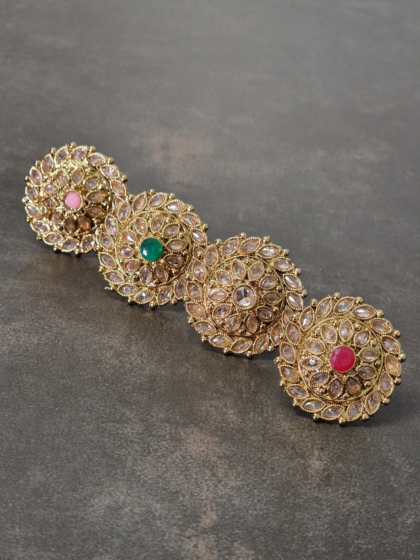 Small Polki Stone Ring - Available in various colours