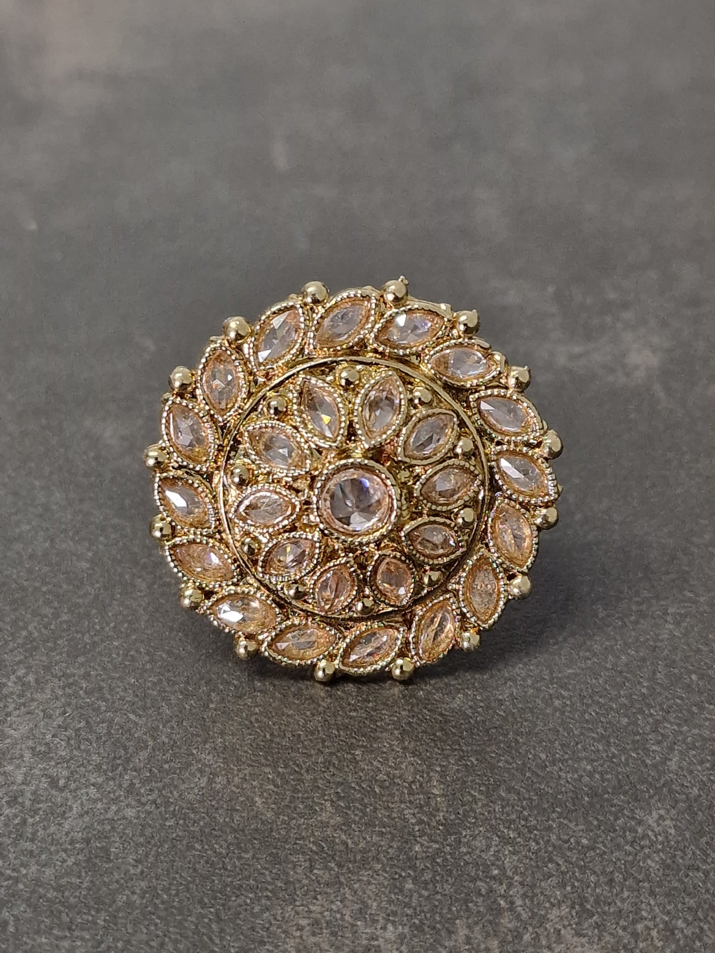Small Polki Stone Ring - Available in various colours