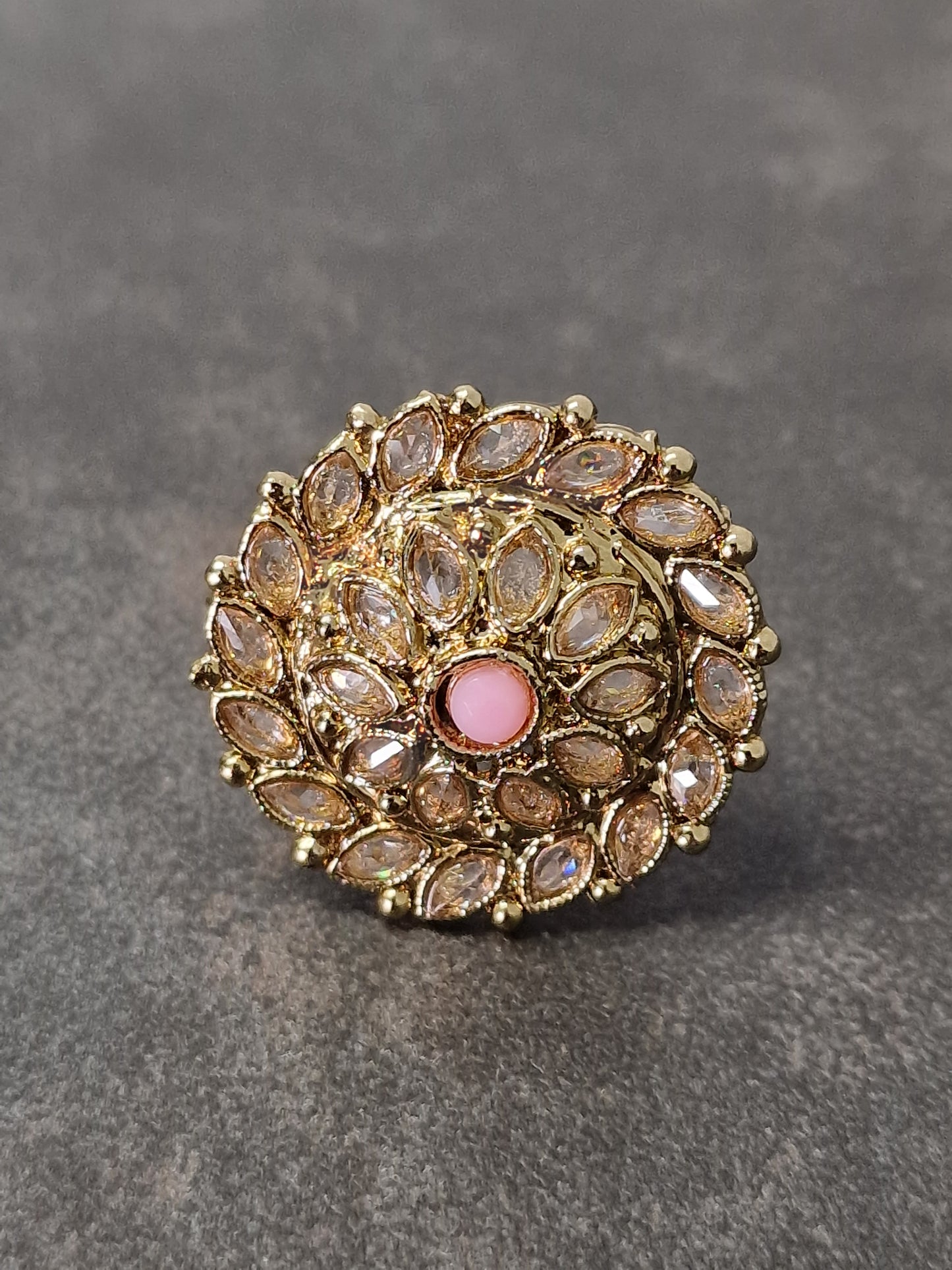 Small Polki Stone Ring - Available in various colours