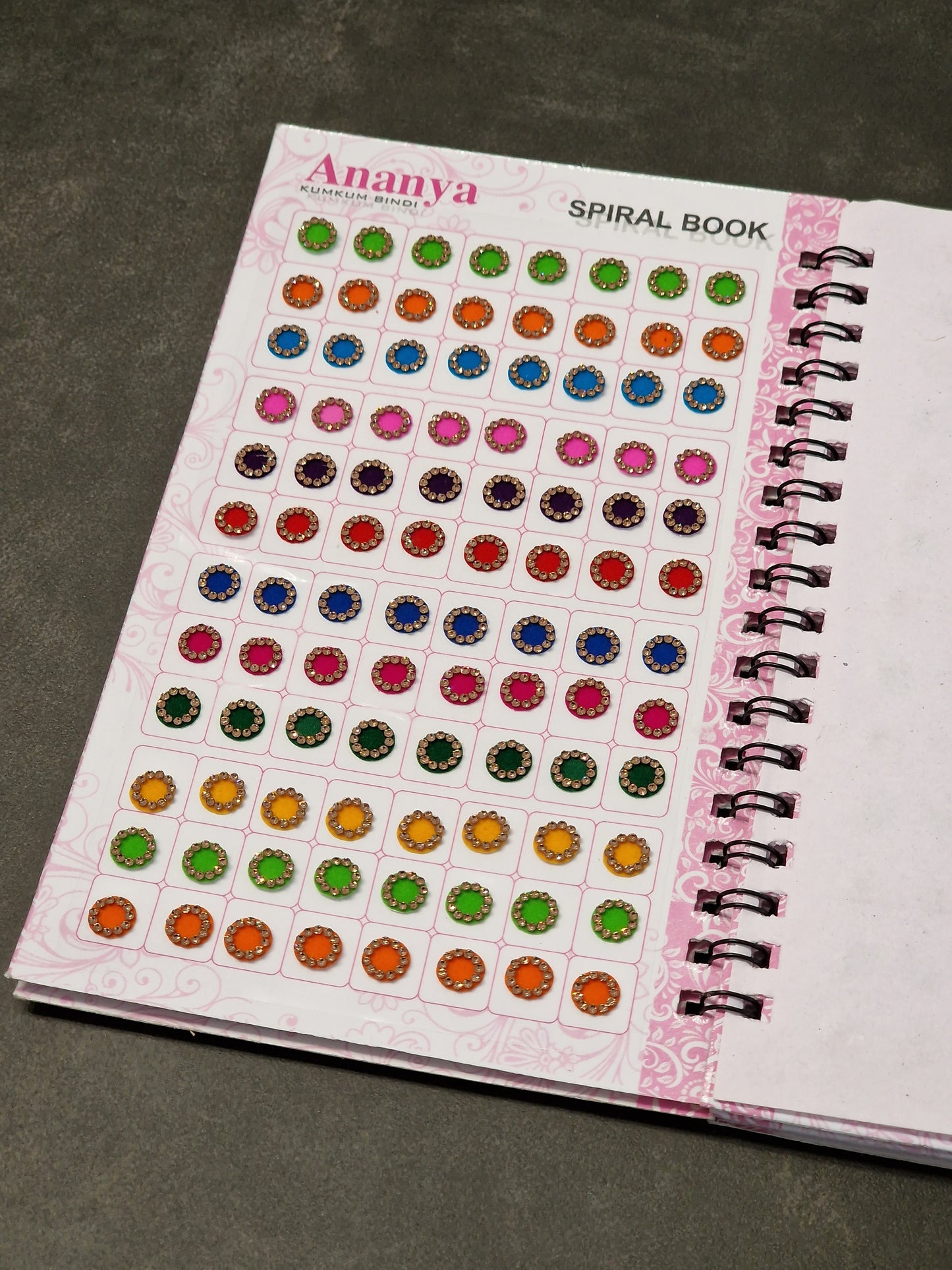 Plain Diamanté Bindi Book (Darker Colours)