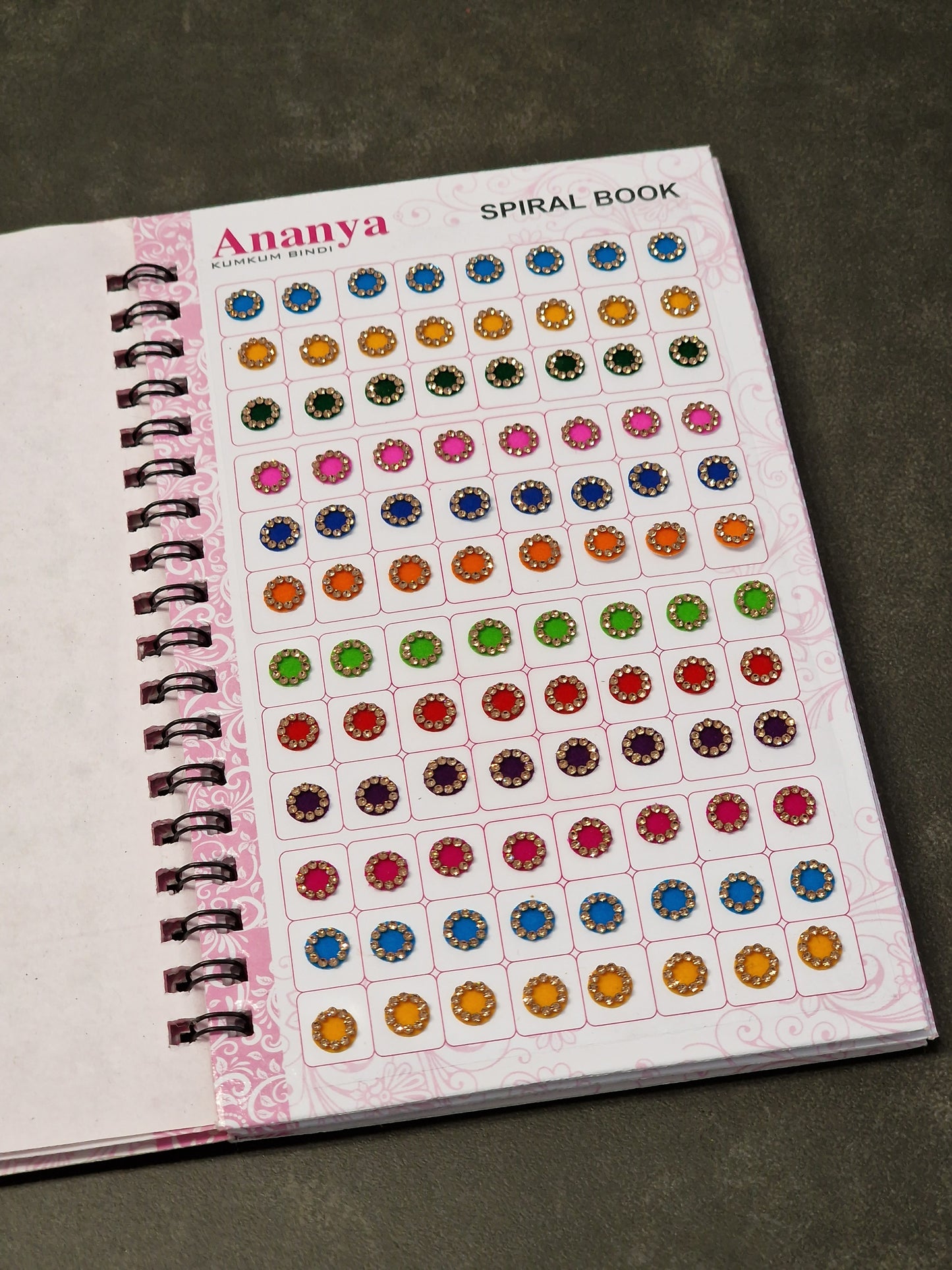 Plain Diamanté Bindi Book (Darker Colours)