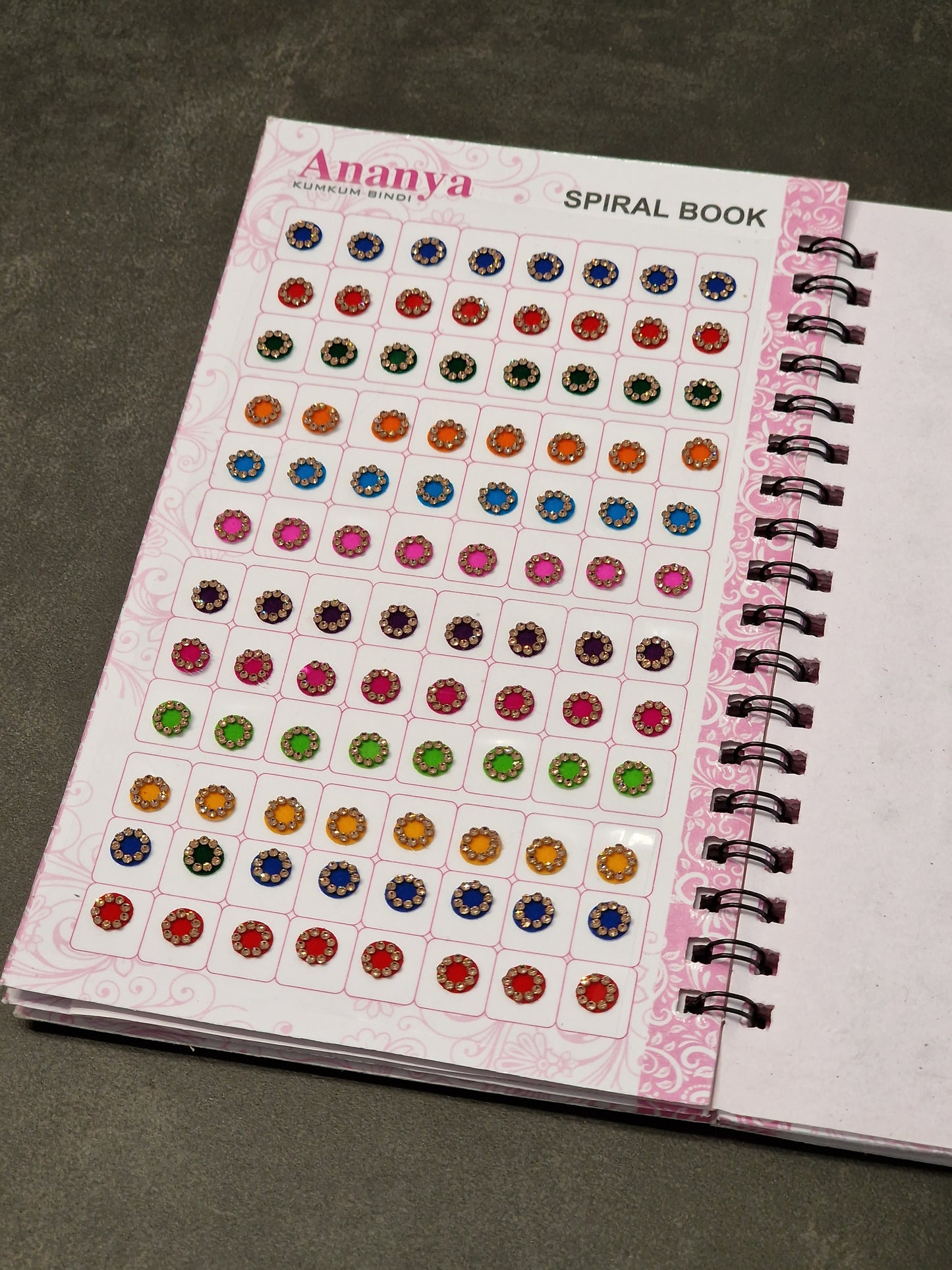 Plain Diamanté Bindi Book (Darker Colours)