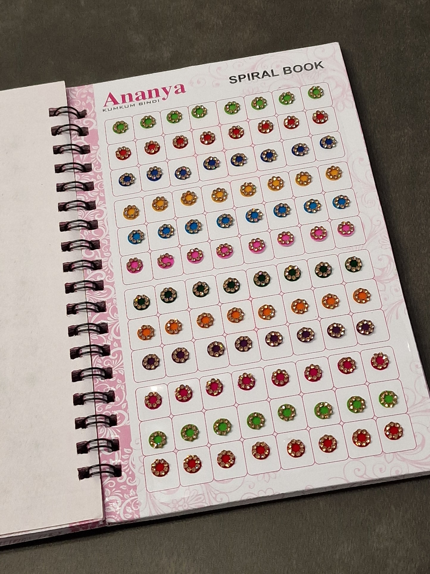Plain Diamanté Bindi Book (Darker Colours)