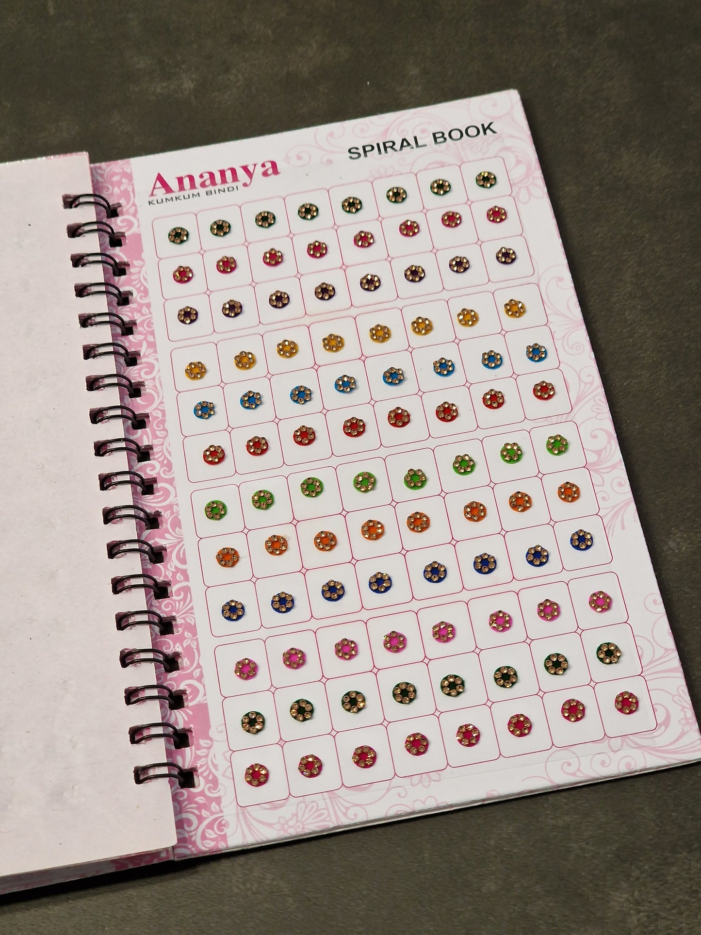 Plain Diamanté Bindi Book (Darker Colours)