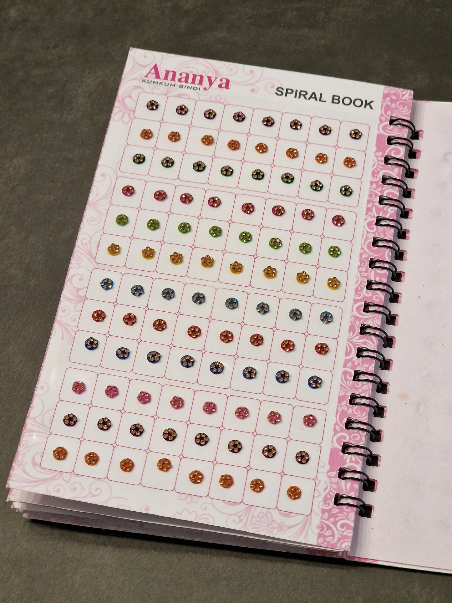 Plain Diamanté Bindi Book (Darker Colours)