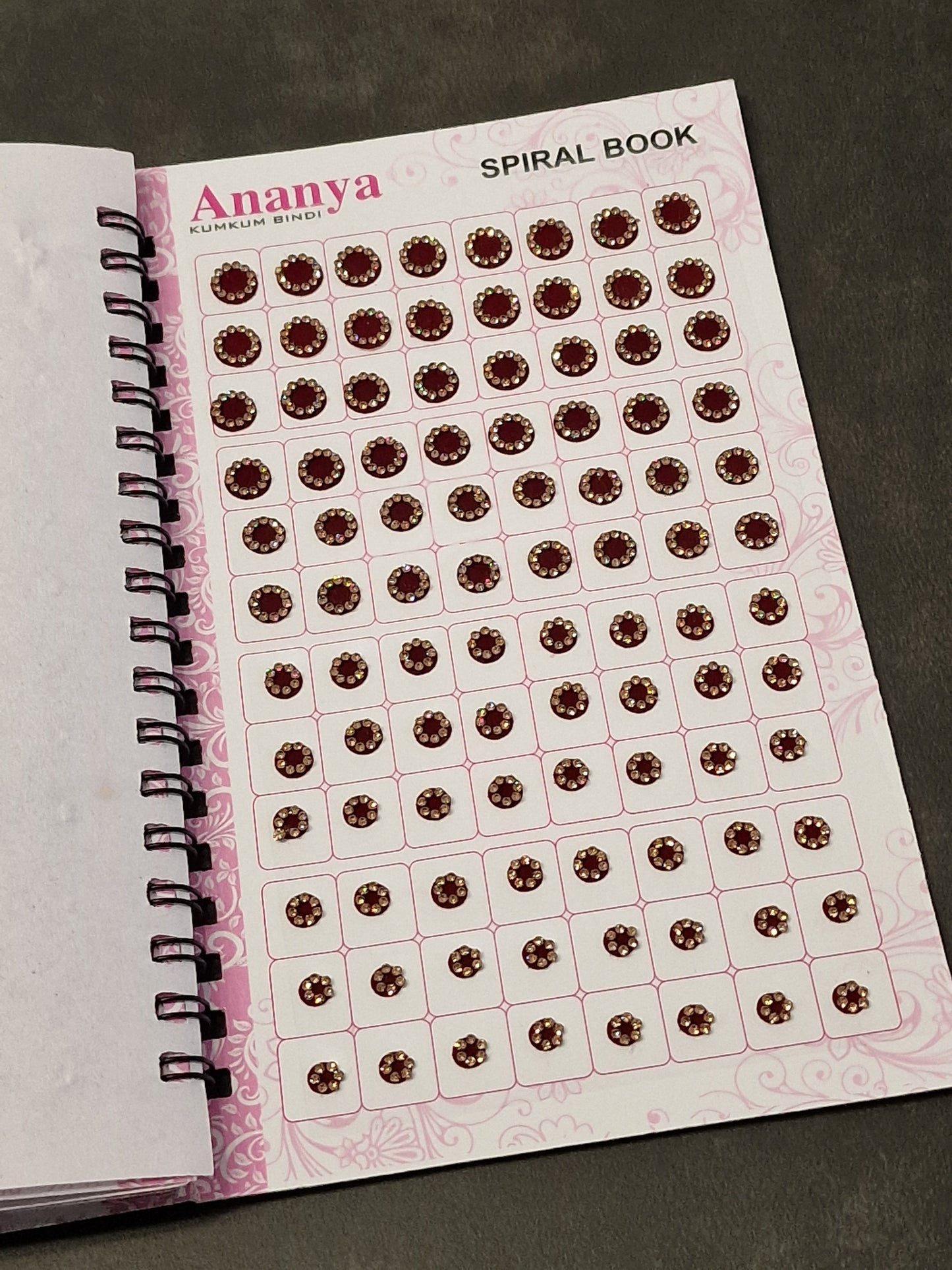 Plain Diamanté Bindi Book (Darker Colours)