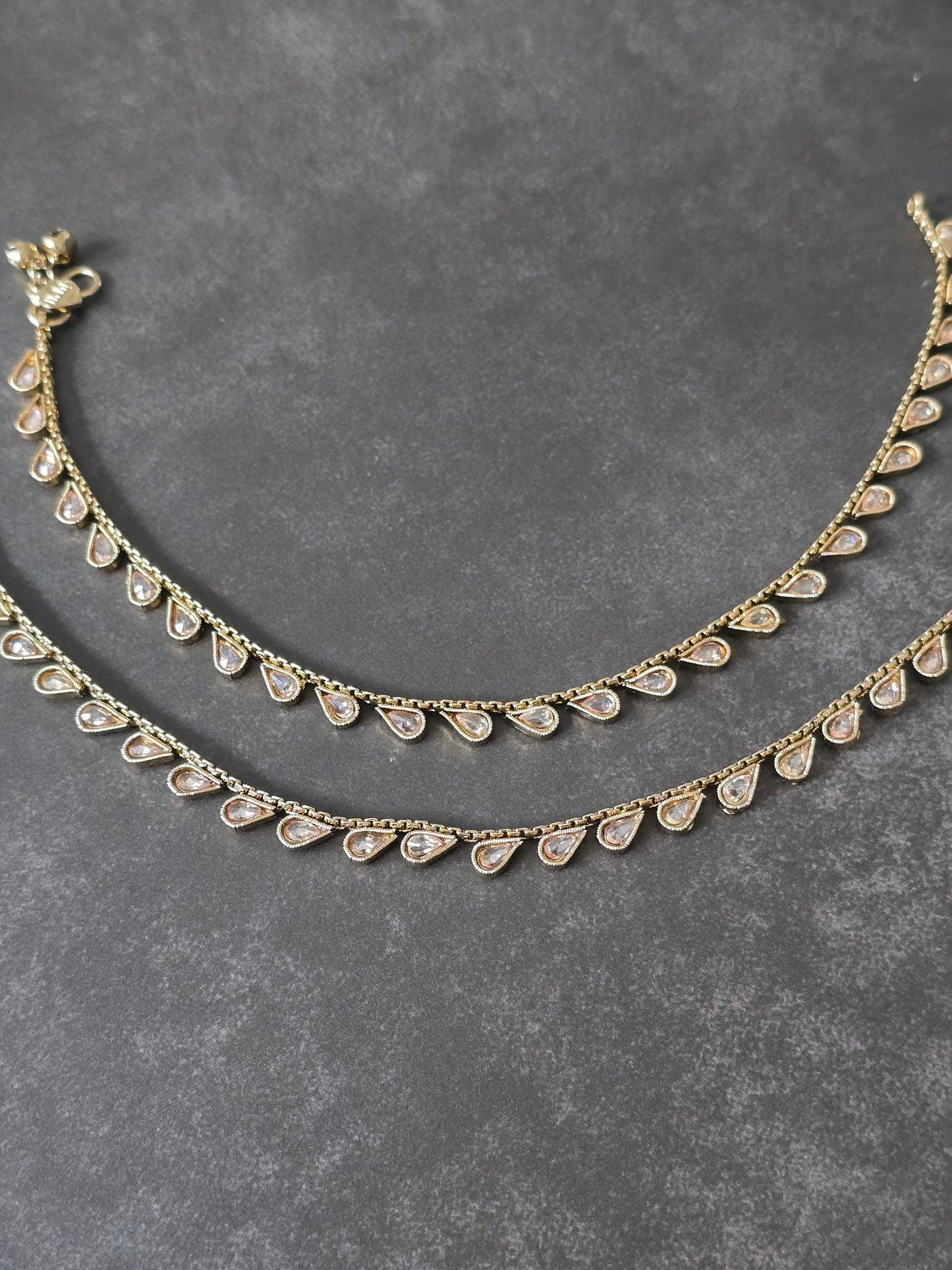 Pear drop anklet