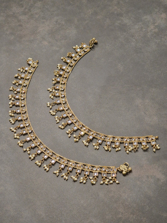 Square Stone Gold Anklet