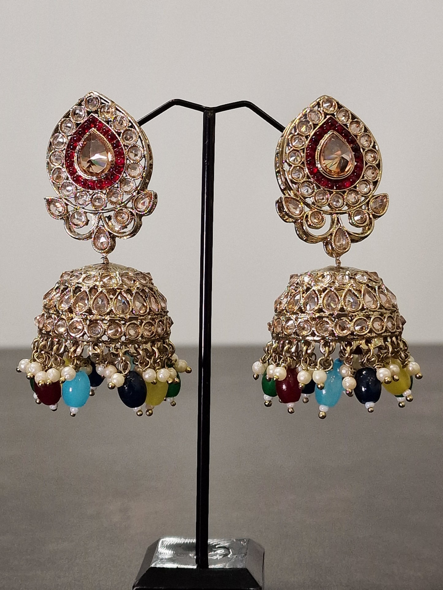Polki Choker and Jhumki Set - Available in various colours