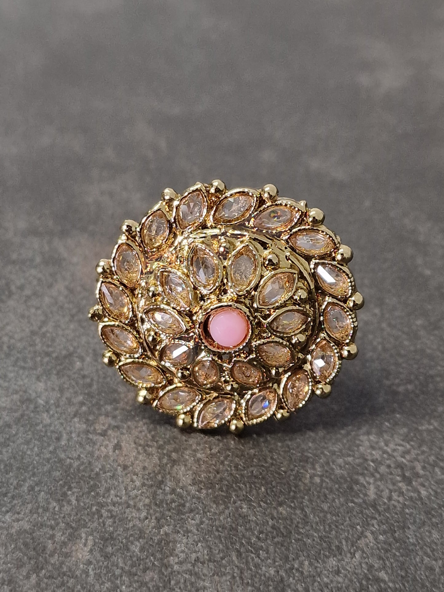 Small Polki Stone Ring - Available in various colours