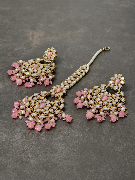 Mirror Earring & Tikka Set - Available in various colours