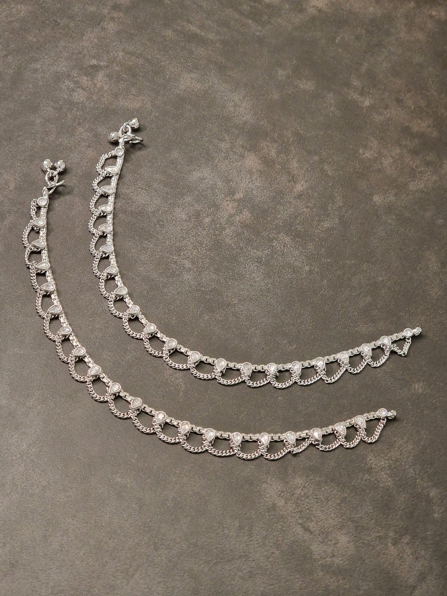Silver Chain Link Anklets