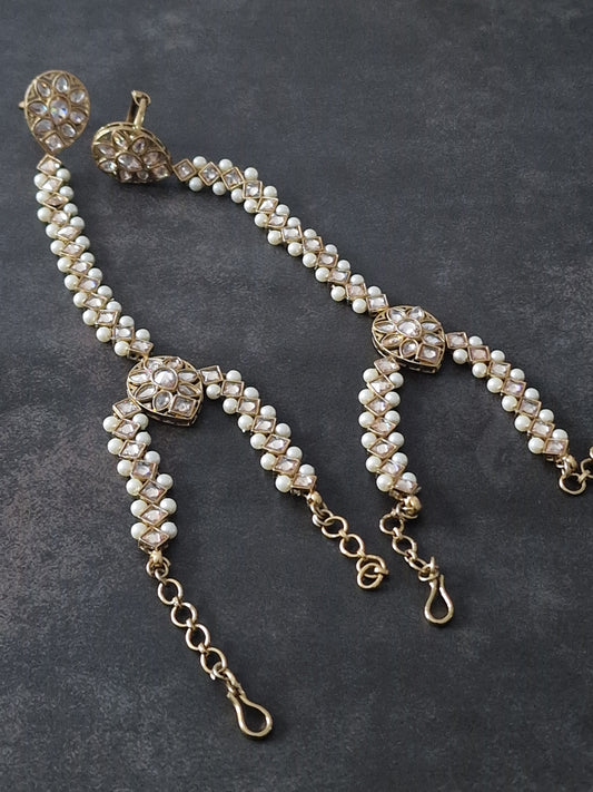 Pearl Pearl cut polki chain